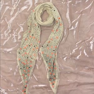 Free People Tan Jewel Beaded Scarf